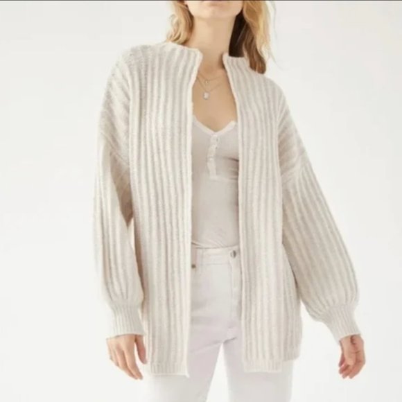 Urban Outfitters Truly Madly Deeply Cream Open Front Knit Cardigan Sz M - Picture 1 of 4
